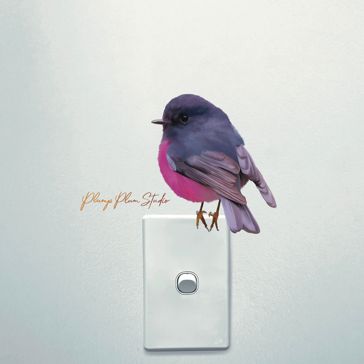 Pink Robin decal, pink robin vinyl sticker, peel/stick, light switch d ...